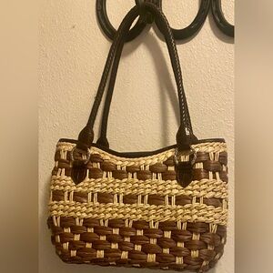 Brighton Brown and Tan Woven Shoulder Bag